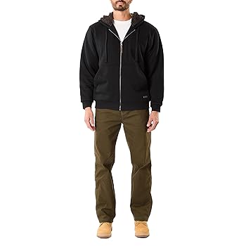 Smith's Workwear Big Men's Sherpa-Lined Fleece Jacket, Black